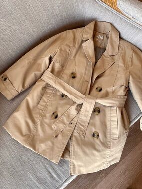 Zara Kids Tan Puffer-Lined Jacket